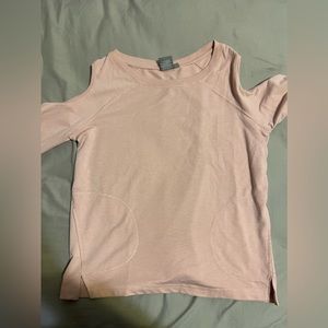 Light Pink Cut Out Shoulder Top with Pockets